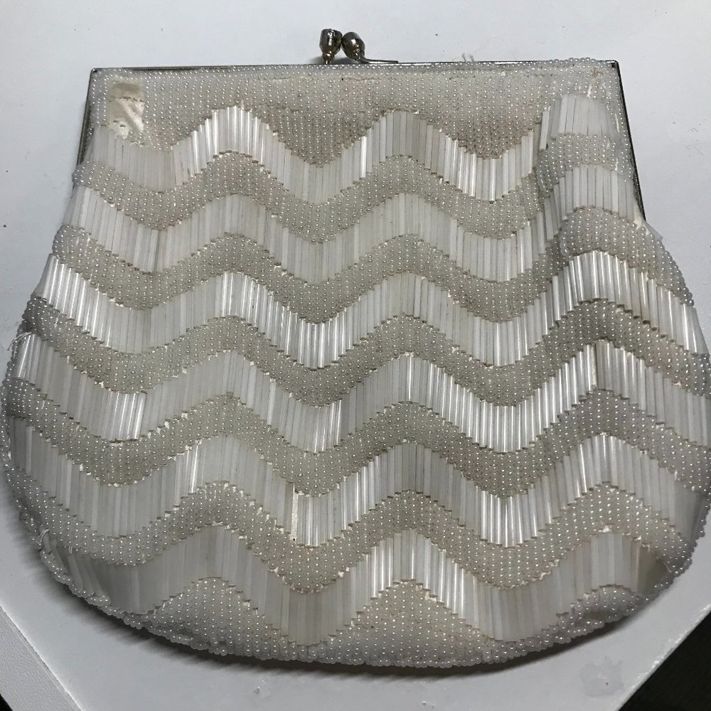 Vintage Beaded Bridal Clutch Purse